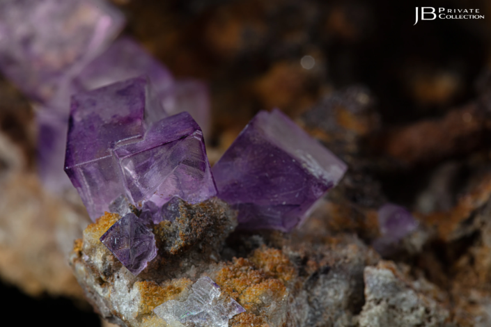 Close-up of purple fluorite crystals from the Ojuela Mine, Mexico – photographed by a visual communication agency in Connecticut