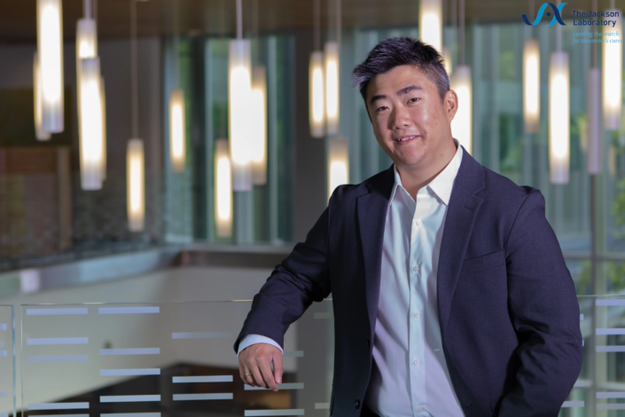 Eric Wang, Ph.D., Assistant Professor at The Jackson Laboratory, portrait by Charles Camarda