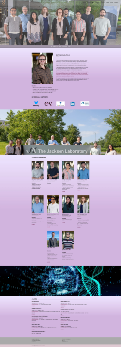 Team page of the Ucar Lab website showing researcher profiles, web design by Camarda Visual Studio