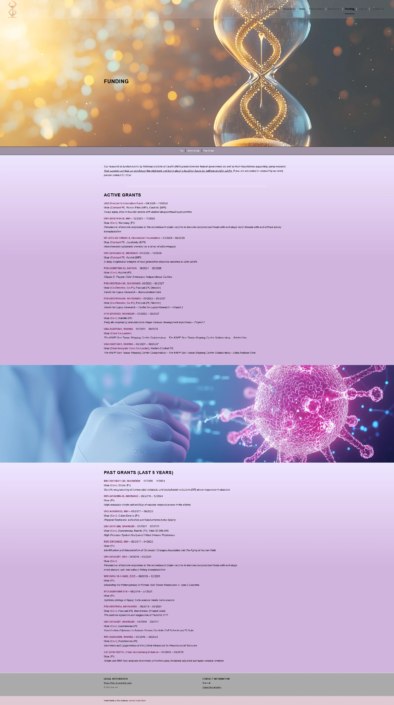 Funding page of the Ucar Lab website, laboratory web design by Camarda Visual Studio